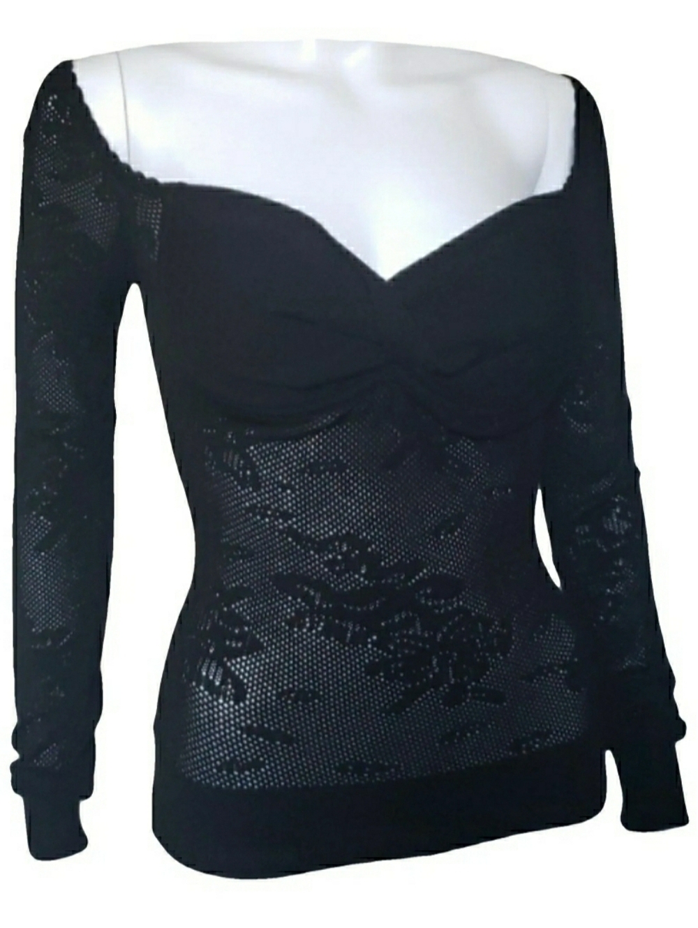 Dolce & Gabbana Black Lace Knit Top